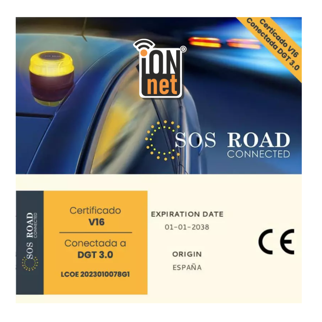 Baliza V16 de Emergencia - Homologada en España - Tarjeta SIM con datos incluidos hasta 2038