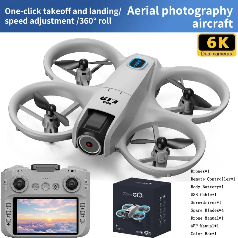 NEW GT3 Mini With LED Foldable Drones GPS 4K/8K HD Dual Cameras Brushless Motor Obstacle Avoidance RC FPV Quadcopters Toys Gifts