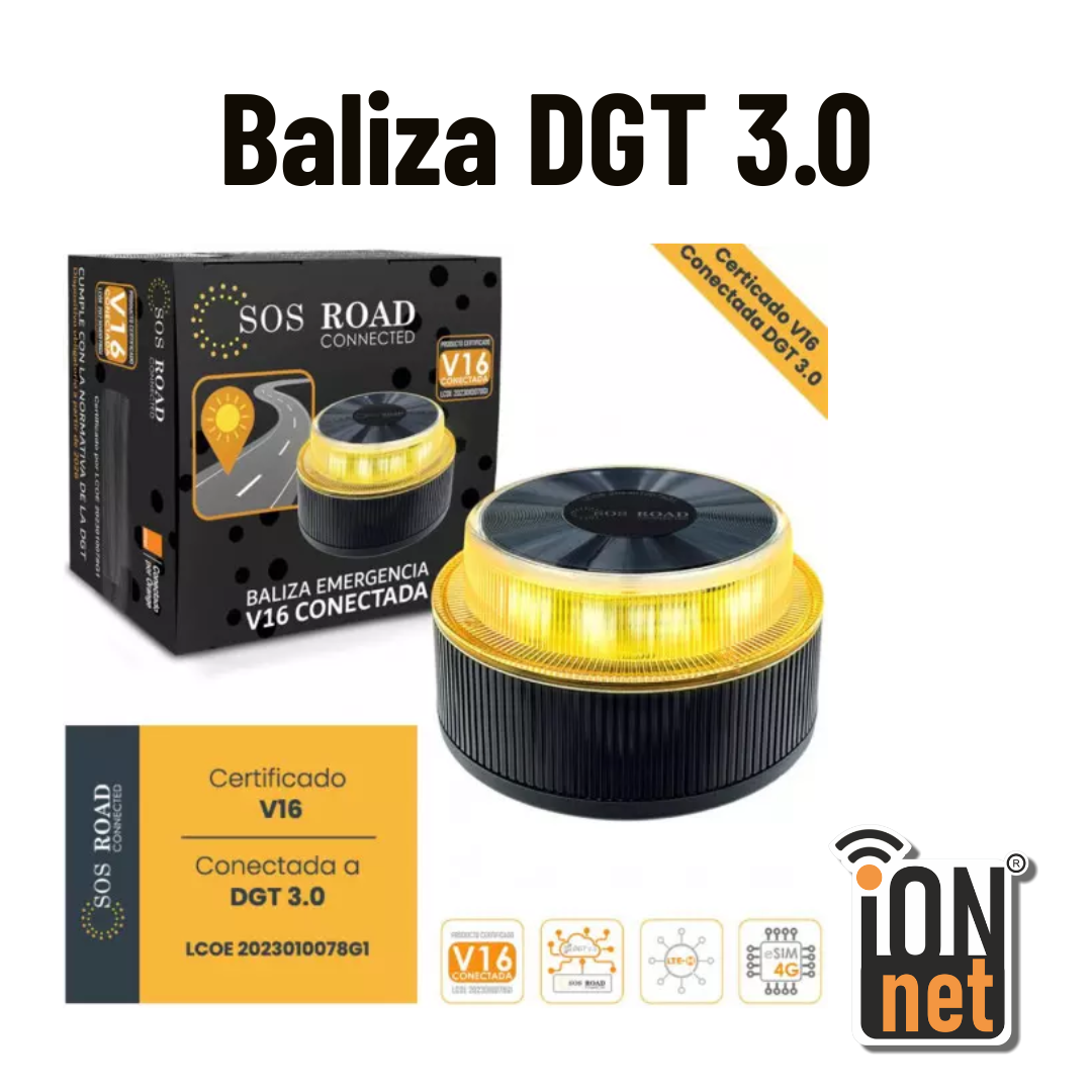 Baliza V16 de Emergencia - Homologada en España - Tarjeta SIM con datos incluidos hasta 2038