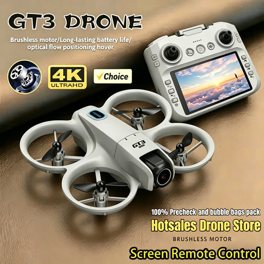 NEW GT3 Mini With LED Foldable Drones GPS 4K/8K HD Dual Cameras Brushless Motor Obstacle Avoidance RC FPV Quadcopters Toys Gifts