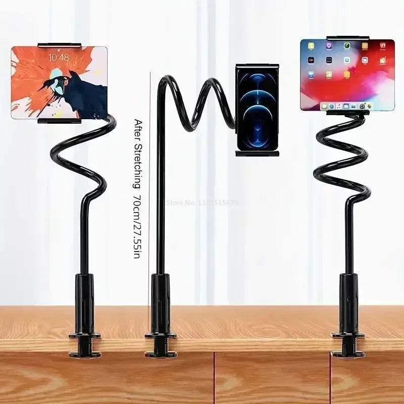 Descubre el soporte flexible IONNET para celulares y tablets, ideal para usar en la cama, escritorio, mesa o sofá. Su diseño ajustable y portátil permite sostener smartphones y tablets de forma segura y cómoda, perfecto p