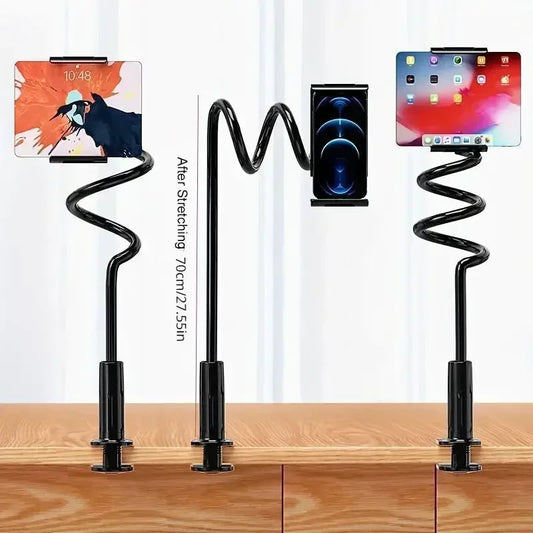 Descubre el soporte flexible IONNET para celulares y tablets, ideal para usar en la cama, escritorio, mesa o sofá. Su diseño ajustable y portátil permite sostener smartphones y tablets de forma segura y cómoda, perfecto p
